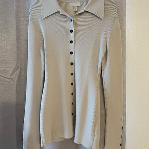 Ribbed Button-Up Shirt